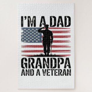 I'm A Dad Grandpa and Veteran Nothing Scares Jigsaw Puzzle