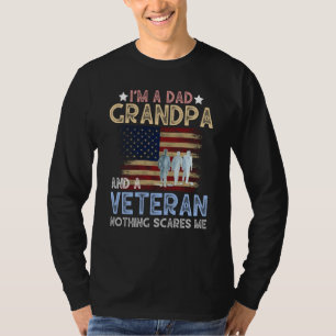 I'm A Dad Grandpa And Veteran Retro For Papa Grand T-Shirt
