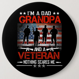 Im A Dad Grandpa Proud Veteran Fathers Day 235 6 Cm Round Badge