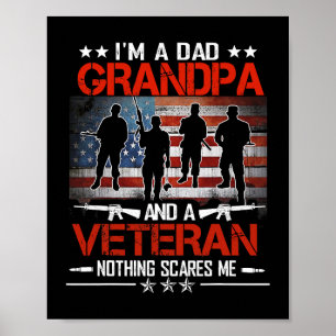 Im A Dad Grandpa Proud Veteran Fathers Day 235 Poster