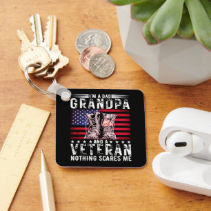 I'm A Dad Grandpa Veteran Funny Father Retirement Key Ring