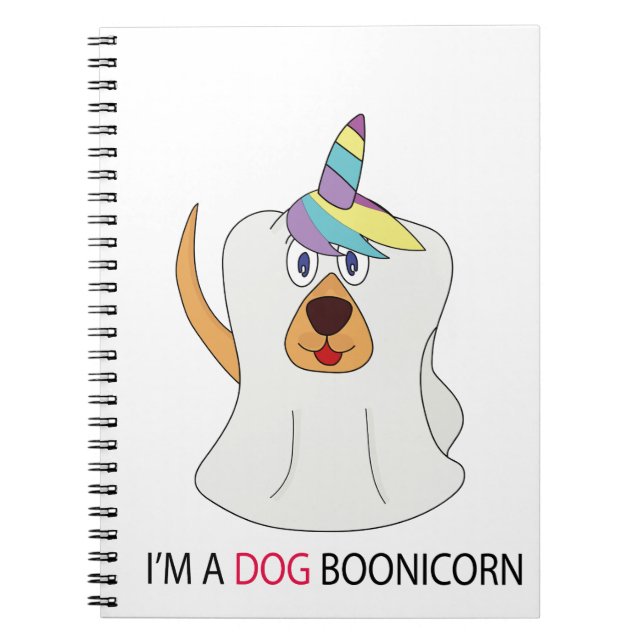 I'm a Dog Boonicorn Cute Ghost Unicorn Notebook (Front)