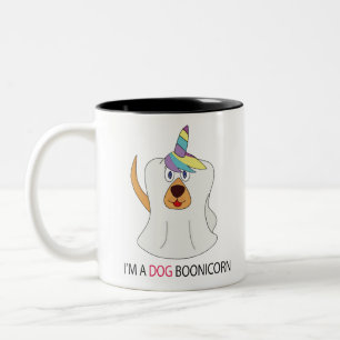 I'm a Dog Boonicorn Cute Ghost Unicorn Two-Tone Coffee Mug