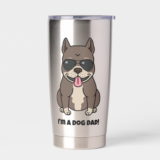 I'm a Dog Dad  - perfect for Father's Day Insulated Tumbler (Left)