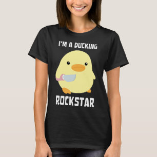 I'm A Ducking Rockstar Duck With Knife Meme T-Shirt