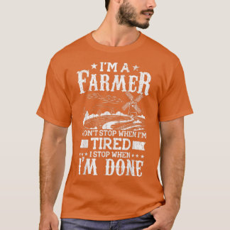 I'm A Farmer Funny Farming Farm Tractor Animals Gr T-Shirt