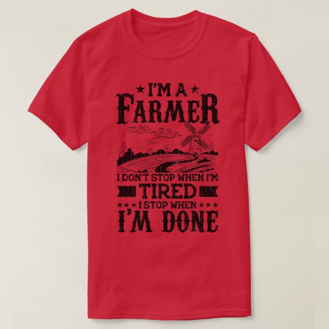 I'm A Farmer Funny Farming Farm Tractor Animals Gr T-Shirt (Design Front)