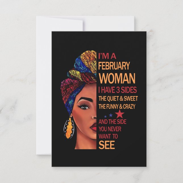 I'm a February woman RSVP Card (Front)