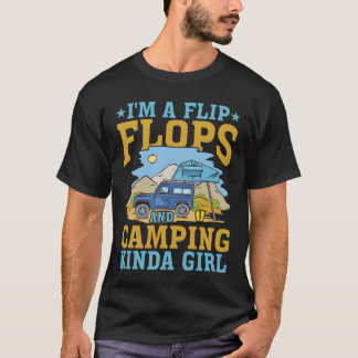 Im A Flip Flops And Camping Kinda Girl retro T-Shirt