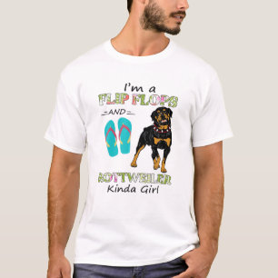I'm A Flip Flops And Rottweiler Kinda Girl Summer T-Shirt