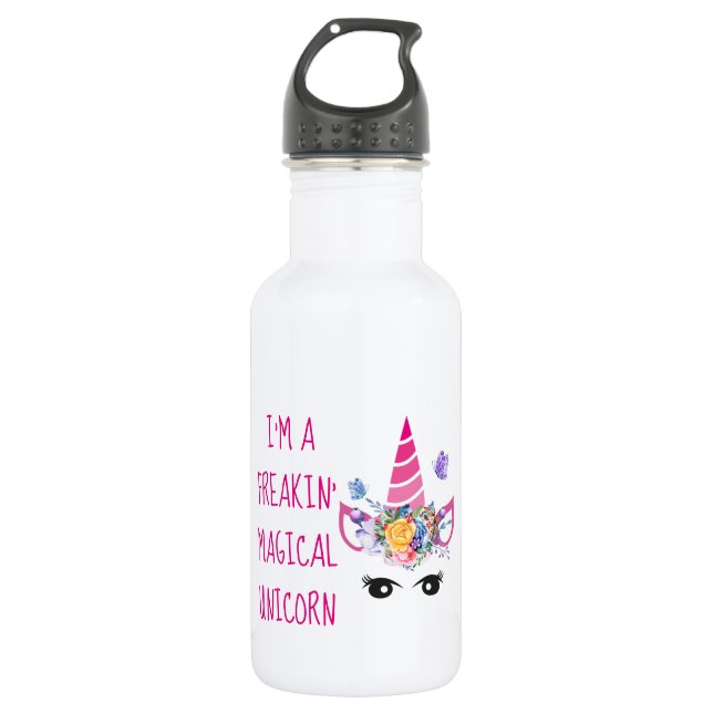 I'm a Freakin' Magical Unicorn Funny 532 Ml Water Bottle (Front)