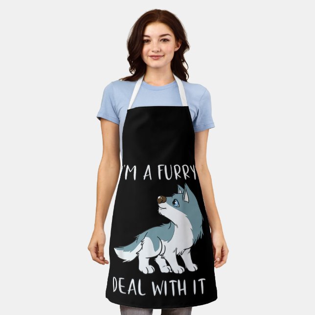 I'm A Furry Deal With It Cute Furry Fandom Fursuit Apron (Worn)