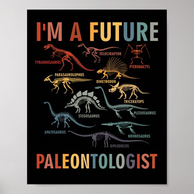 I'm a Future Paleontologist Paleontology Dinosaurs Poster (Front)