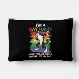 I'm A Gay Furry Fox Rainbow LGBTQ Pride Accessory Pouch