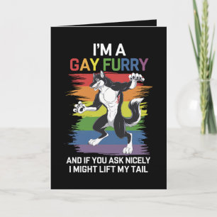 I'm A Gay Furry Fox Rainbow LGBTQ Pride Card