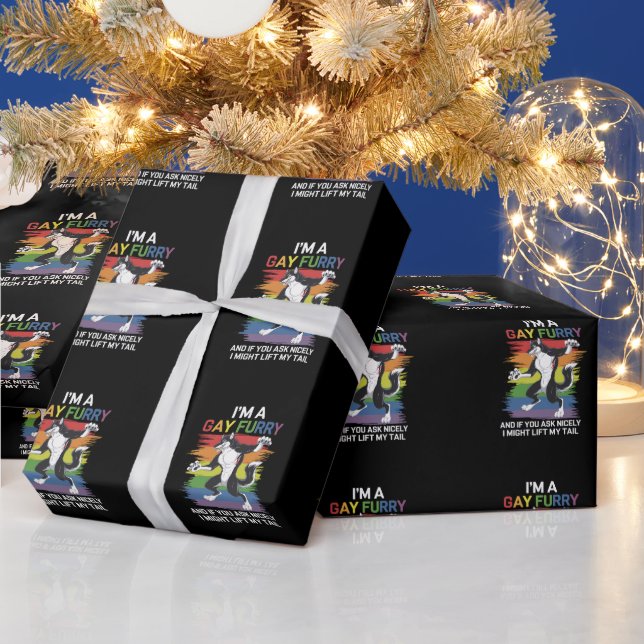 I'm A Gay Furry Fox Rainbow LGBTQ Pride Wrapping Paper (Holidays)