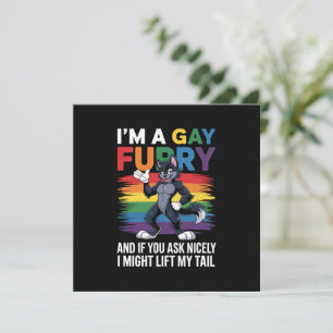 I'm A Gay Furry Rainbow Fox Wolf Pride Month Invitation