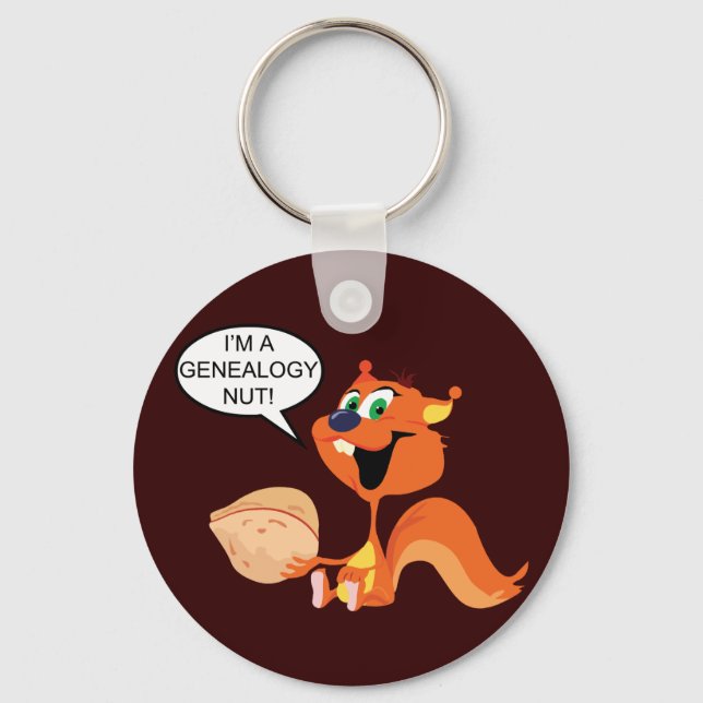 I'm a Genealogy Nut Squirrel Key Ring (Front)