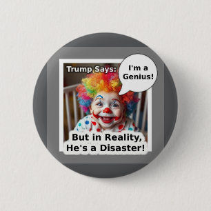 I'm a genius baby clown cartoon 6 cm round badge