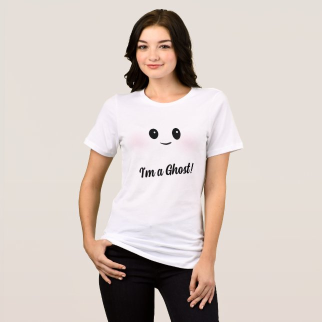 I'm a Ghost! Cute Ghost Costume Tri-Blend Shirt (Front Full)