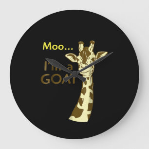 I'm A Goat Cool Confusing Giraffe Large Clock