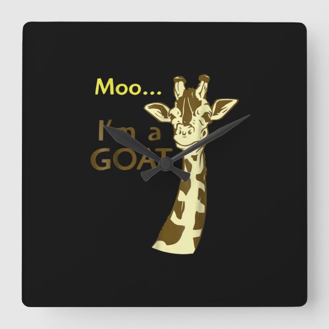 I'm A Goat Cool Confusing Giraffe Square Wall Clock (Front)