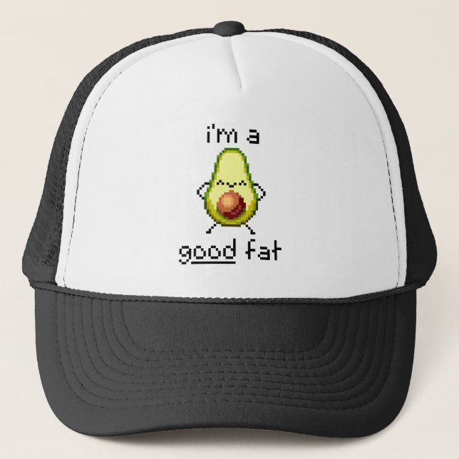 "I'm a Good Fat" Funny Cute Avocado Trucker Hat (Front)