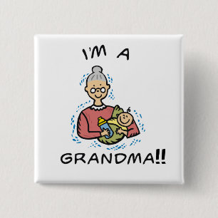 I'm a Grandma-Grandma and Baby 15 Cm Square Badge