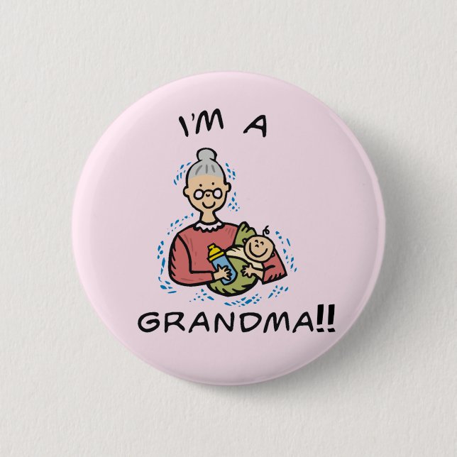 I'm a Grandma-Grandma and Baby 6 Cm Round Badge (Front)