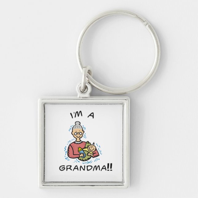 I'm a Grandma-Grandma and Baby Gifts Key Ring (Front)