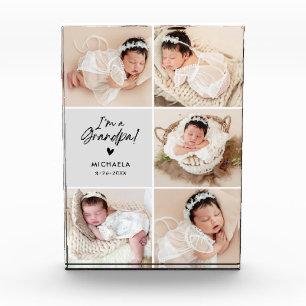I'm A Grandpa 5-Photo Baby's Name & Birth Date Photo Block