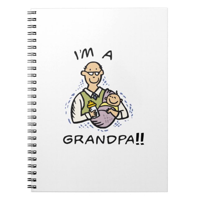 I'm a Grandpa -Grandpa and Baby Tshirts and Gifts Spiral Notebook (Front)