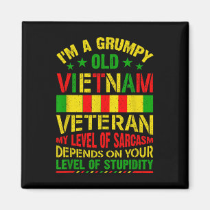 Im A Grumpy Old Vietnam Veteran Shirt Vietnam War Magnet