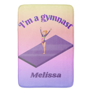 I'm A Gymnast - Girl w/ Leotard on Purple Gym Mat