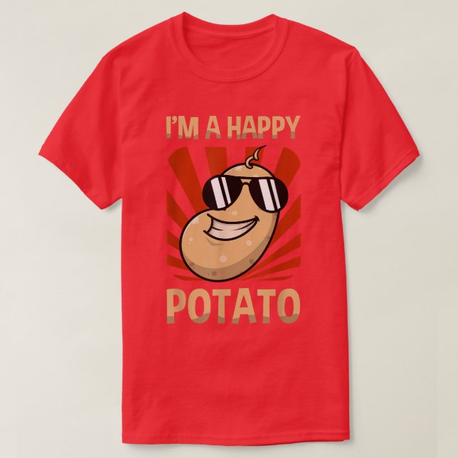 Im A Happy Potato Vegetarian Tater Tot Fries Spud  T-Shirt (Design Front)