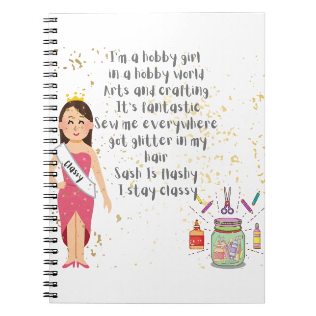 I'm a Hobby Girl in A Hobby World Notebook (Front)