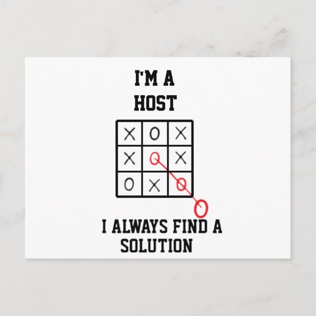 Im A Host I Always Find A Solution  Postcard (Front)