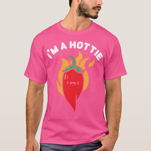 I'M A Hottie Funny Red Pepper Cute Spicy Chilli Pe T-Shirt (Front)