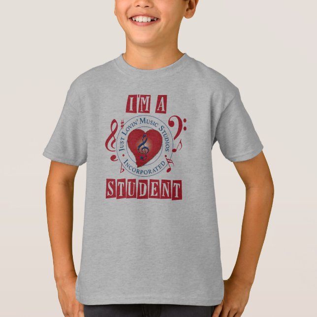I'm A JLMS Student Retro Striped Sleeve V-Neck T-Shirt (Front)