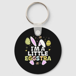 I'm A Little Eggstra Easter Day Shirt Funny Egg Ea Key Ring