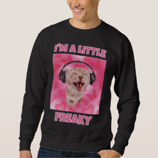 I'm a little freaky cat meme sweatshirt