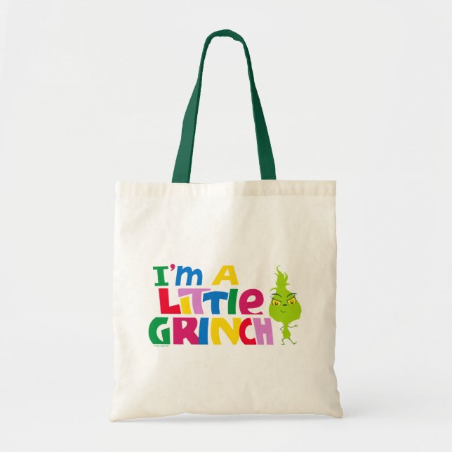 I'm a Little Grinch Colorful Graphic Tote Bag (Front)