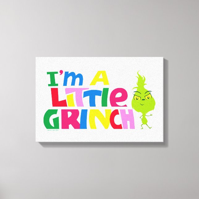 I'm a Little Grinch Colourful Graphic Canvas Print (Front)