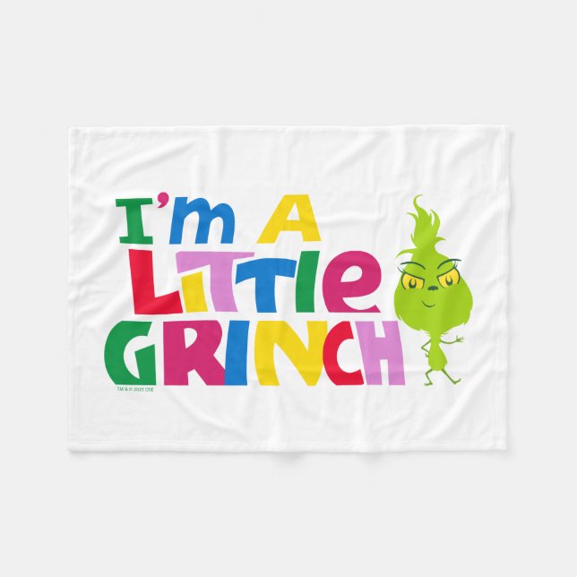 I'm a Little Grinch Colourful Graphic Fleece Blanket (Front (Horizontal))