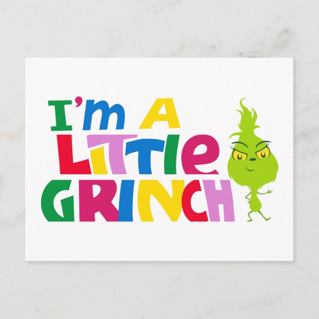 I'm a Little Grinch Colourful Graphic Postcard (Front)