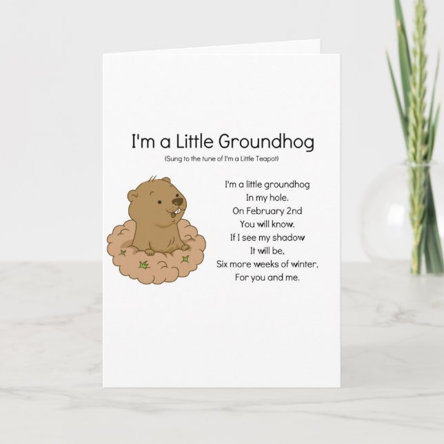 I'm a Little Groundhog Card (Front)
