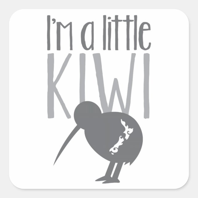 I'm a little kiwi with cute New Zealand bird Square Sticker (Front)