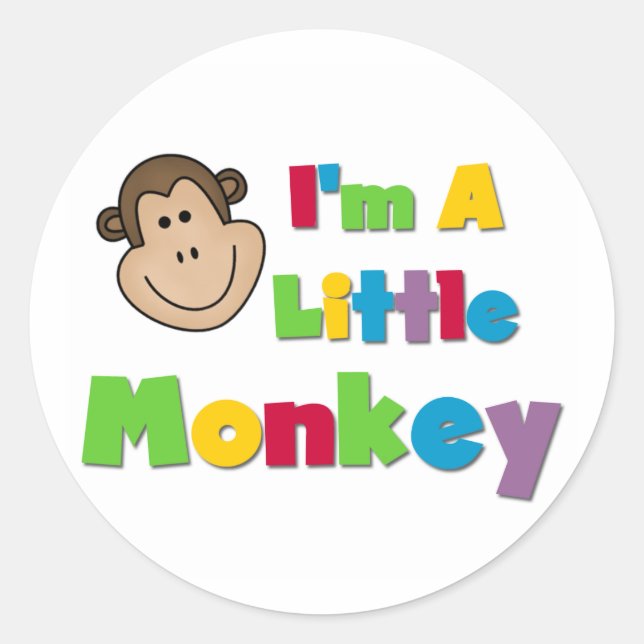 I'm a Little Monkey Classic Round Sticker (Front)