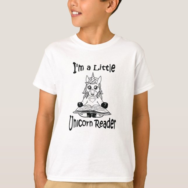 I'm A Little Unicorn Reader Youth Tee Shirt - BL (Front)