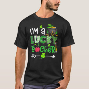 I'm A Lucky Teacher Apple Pencil St Patricks Day S T-Shirt